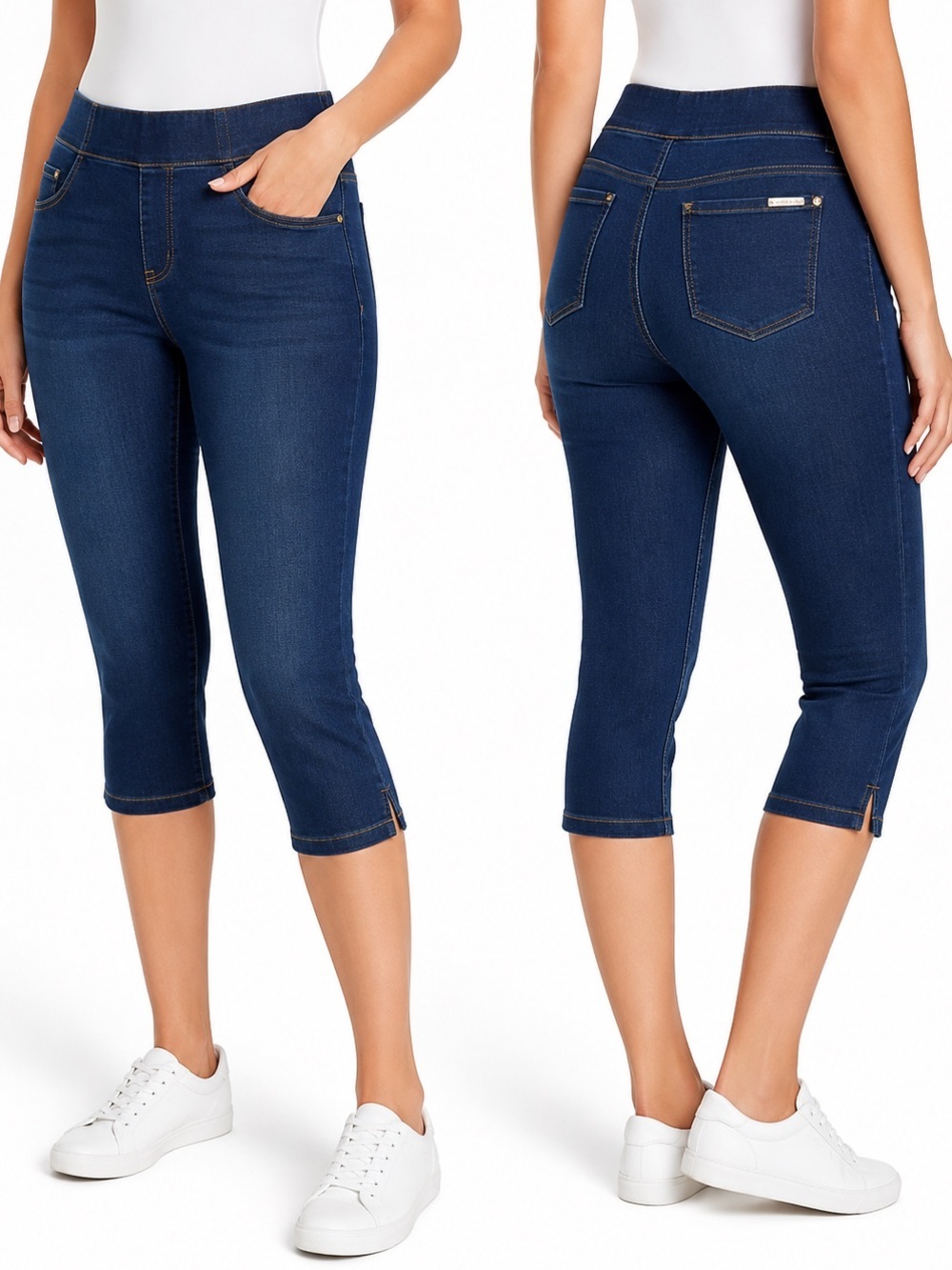 Nygård Luxe Denim Pull-On Capri Jeans Petite L 14-16 360° 4-Way Stretch NWOT